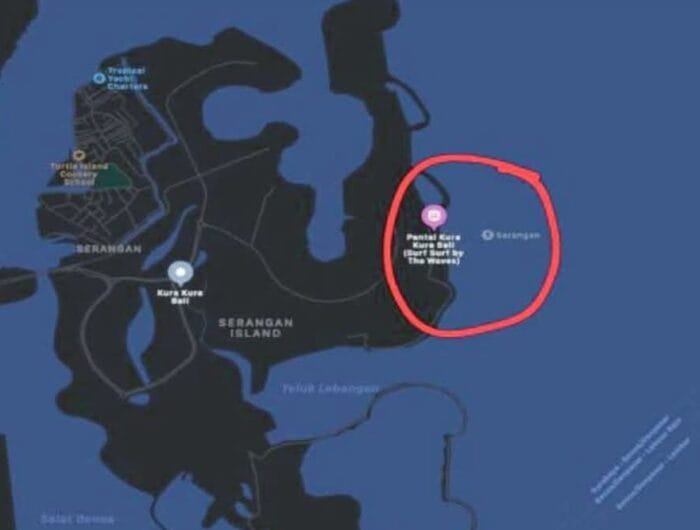 Pulau Serangan, PT BTID Kura Kura Bali kini membaptis atau memberi nama Pantai (Laut) Serangan menjadi Pantai Kura Kura Bali. Foto (Ist).