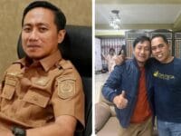 Kolase, Peneliti Jaringan Suara Indonesia (JSI), Riswan Sawedi bersama Bupati Wajo, Andi Rosman.