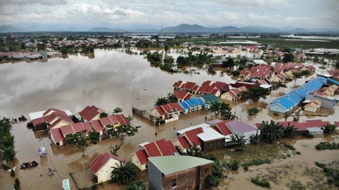 Situasi saat Perumnas Antang dilanda banjir yang terjadi setiap tahun.