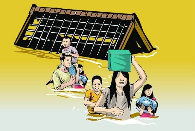 Banjr terjadi di sembilan desa di kabupaten Luwu setelah empat jam hujan deras.