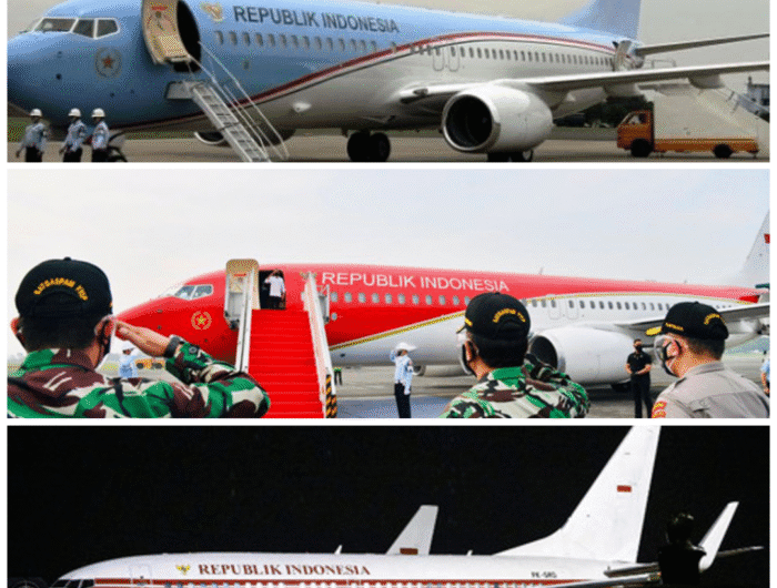 Warna pesawat presiden RI, Prabowo Subianto.