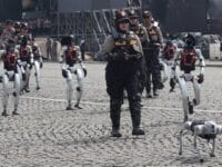 Robot polisi yang akan dipamerkan di HUT Bhayangkara RI, selasa 1 Juli 2025, pagi ini.