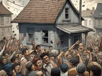 Ilustrasi: warga kepung rumah