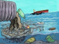 Ilustrasi: limbah yang mencemari laut.
