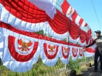 Ilustrasi pedagang bendera