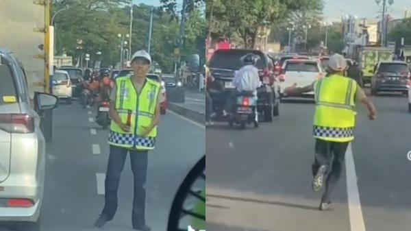 Aksi Justin yang merupakan juru parkir di Maros yang rela lari sejauh lima kilometer untuk membantu ambulans yang terjebak macet.