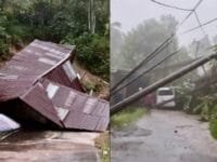Bencana longsor yang terjadi di poros Sinjai-Kota Malino yang memutus akses jalur di kawasan itu.