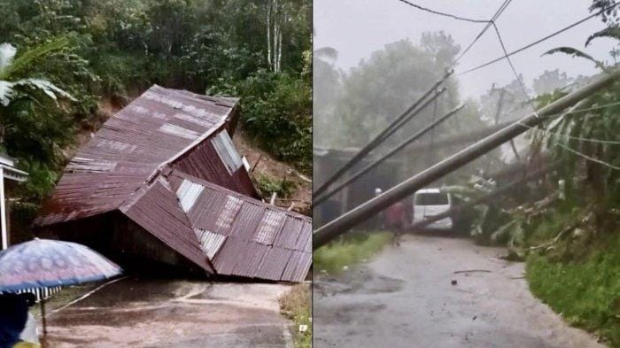 Bencana longsor yang terjadi di poros Sinjai-Kota Malino yang memutus akses jalur di kawasan itu.