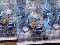 GEMPA. Sejumlah dokter di Rusia yang berusaha melakukan operasi pasien saat gempa terjadi.