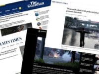 MEDIA ASING. Hasil liputan sejumlah media asing terkait kerusuhan yang terjadi di Jakarta.