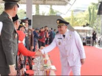 Wali Kota Makassar, Munafri Arifuddin saat menghadiri HUT RI ke 80. Bertepatan hari spesial itu, Pemkot Makassar mengumumkan tidak akan menaikkan PBB 2025.