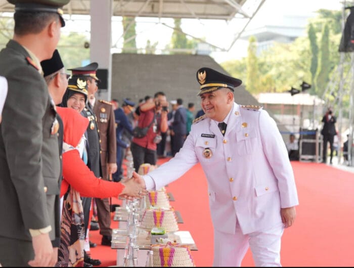 Wali Kota Makassar, Munafri Arifuddin saat menghadiri HUT RI ke 80. Bertepatan hari spesial itu, Pemkot Makassar mengumumkan tidak akan menaikkan PBB 2025.