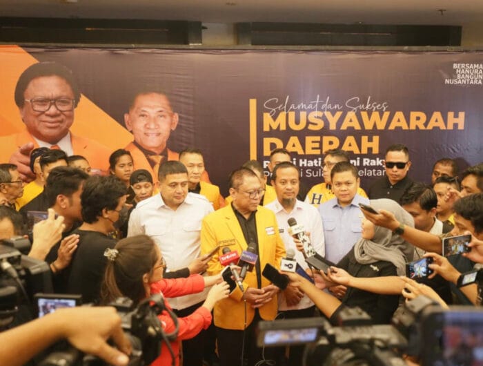 Wali Kota Makassar, Munafri Arifuddin saat menghadiri Musda Hanura Sulsel.