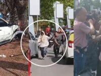 Potongan rekaman layar pria bermukena di kejar petugas Bandara setelah nekat merampok mobil pegawai di bandara.