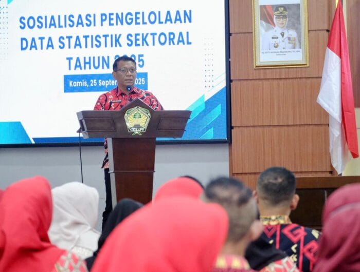 DATA. egiatan Sosialisasi Pengelolaan Data Statistik Sektoral Tahun 2025 yang dilaksanakan oleh Bidang Statistik Kominfo-SP di Baruga Karaeng Galesong, Kantor Bupati Gowa, Kamis (25/9).