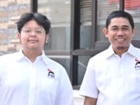 GERUS. Ketua DPW PSI Sulsel Muammar Ferirae Gandi dan Ketua PSI Makassar, Sukarno Lallo.