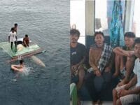 SELAMAT. Tiga ABK KLM Fadil 12 bertahan hidup di atas papan yang mengapung selama 5 hari di Selat Makassar. Mereka hanya makan kepiting dan sampah yang ada di lautan.