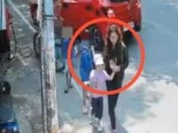 TEREKAM. Rekaman layar pada video CCTV yang memperlihatkan seorang wanita yang membawa Bilqis yang diduga adalah korban penculikan anak.