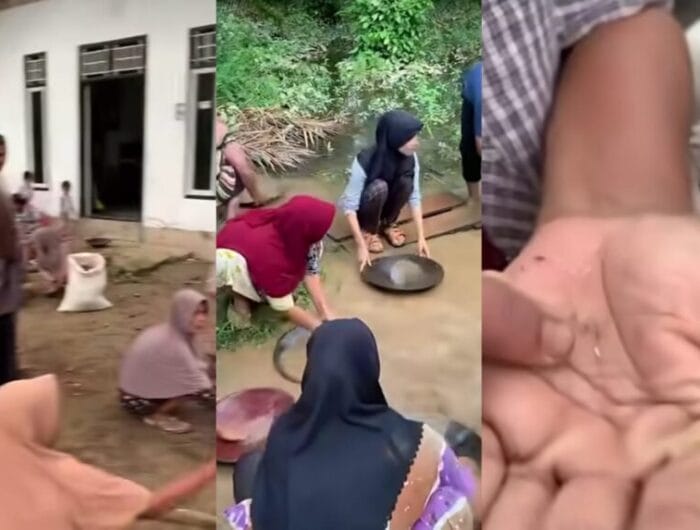 BERHARGA. Warga Aceh Barat mendulang emas di pekarangan mereka.