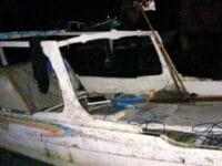 PETIR. Kondisi kapal nelayan asal Takalar yang tersambar petir.