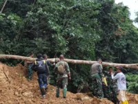 TERTUTUP. Longsor di Kabupaten Sidrap