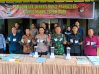 BUKTI. Aparat Polres Maros memusnahkan barang bukti narkoba di Maros periode Agustus-Desember.