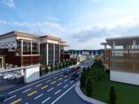 DESAIN. Rancangan gedung Ammatoa dan Pinisi yang bersebelahan. Gedung ini akan dihubungkan dengan jembatan senilai Rp7 miliar.