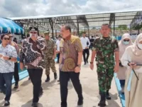 LIMBAH. Bupati Maros, Chaidir Syam saat meresmikan IPLT di Kecamatan Mandai.