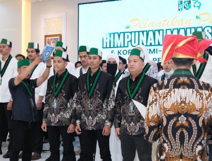 LANTIK. Taufiqurraman dilantik sebagai ketua umum HMI Cabang Gowa Raya.