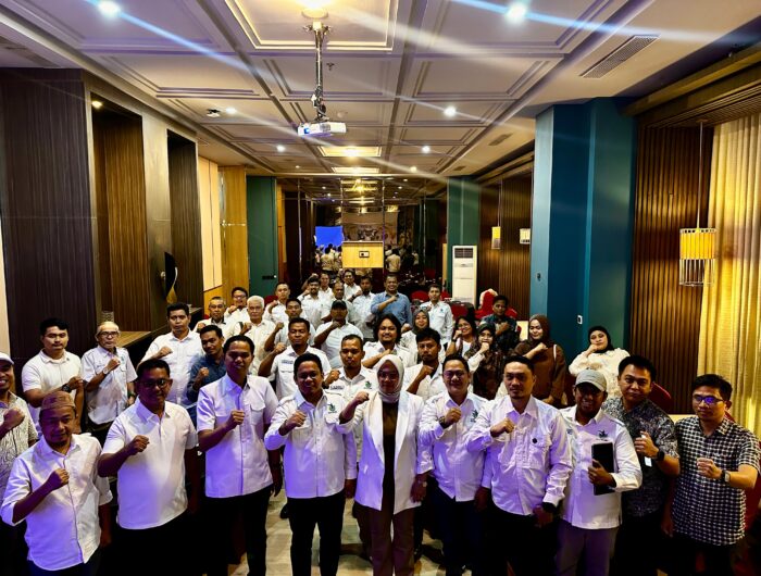 SOLID. Pengurus Gapembi Sulsel menggelar halal bi halal sekaligus konsolidasi di Mercure Hotel, Sabtu, 4 April 2026.